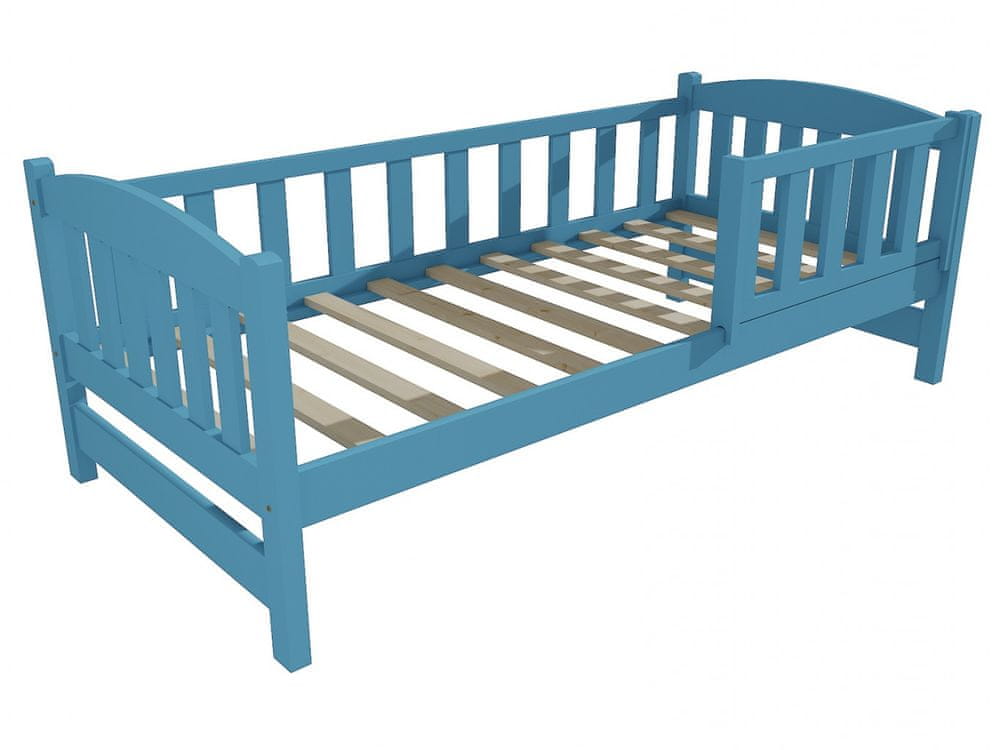 eoshop Detská posteľ DP 002 so zábranou (Rozmer: 90 x 180 cm, Farba dreva: farba modrá)