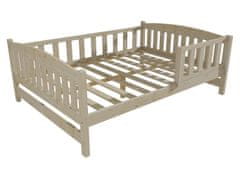 eoshop Detská posteľ DP 002 XL so zábranou (Rozmer: 140 x 200 cm, Farba dreva: surové drevo)