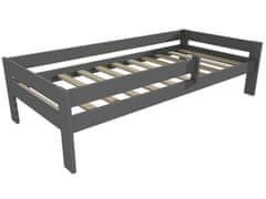 eoshop Detská posteľ DP 018 so zábranou (Rozmer: 80 x 200 cm, Farba dreva: farba sivá)