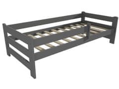 eoshop Detská posteľ DP 019 so zábranou (Rozmer: 80 x 200 cm, Farba dreva: farba sivá)