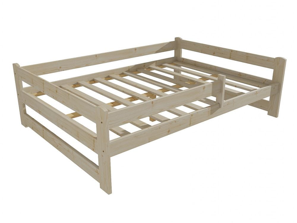 eoshop Detská posteľ DP 019 XL so zábranou (Rozmer: 140 x 200 cm, Farba dreva: surové drevo)