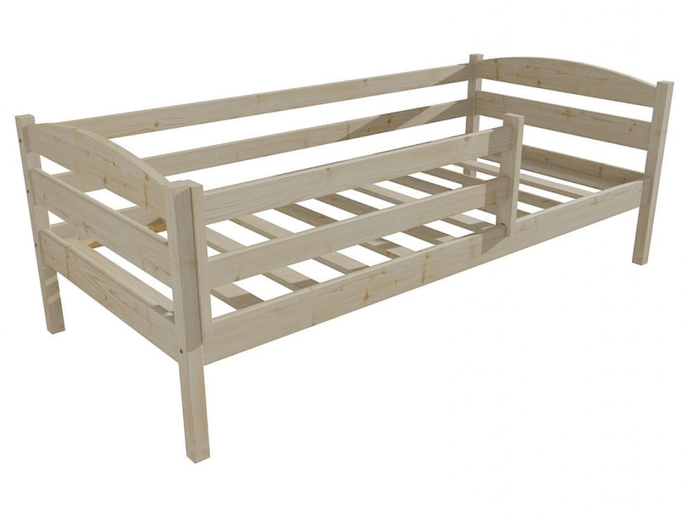eoshop Detská posteľ DP 020 so zábranou (Rozmer: 90 x 200 cm, Farba dreva: surové drevo)
