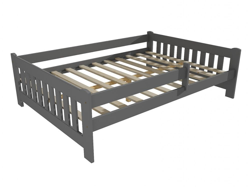 eoshop Detská posteľ DP 022 XL so zábranou (Rozmer: 160 x 200 cm, Farba dreva: farba sivá)