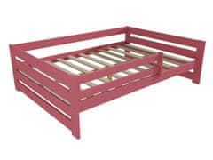 eoshop Detská posteľ DP 025 XL so zábranou (Rozmer: 120 x 200 cm, Farba dreva: farba ružová)