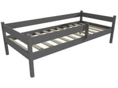 eoshop Detská posteľ DP 027 so zábranou (Rozmer: 90 x 200 cm, Farba dreva: farba sivá)