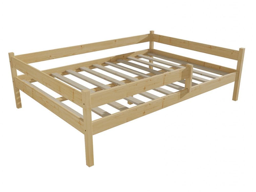 eoshop Detská posteľ DP 027 XL so zábranou (Rozmer: 140 x 200 cm, Farba dreva: bezfarebný lak)