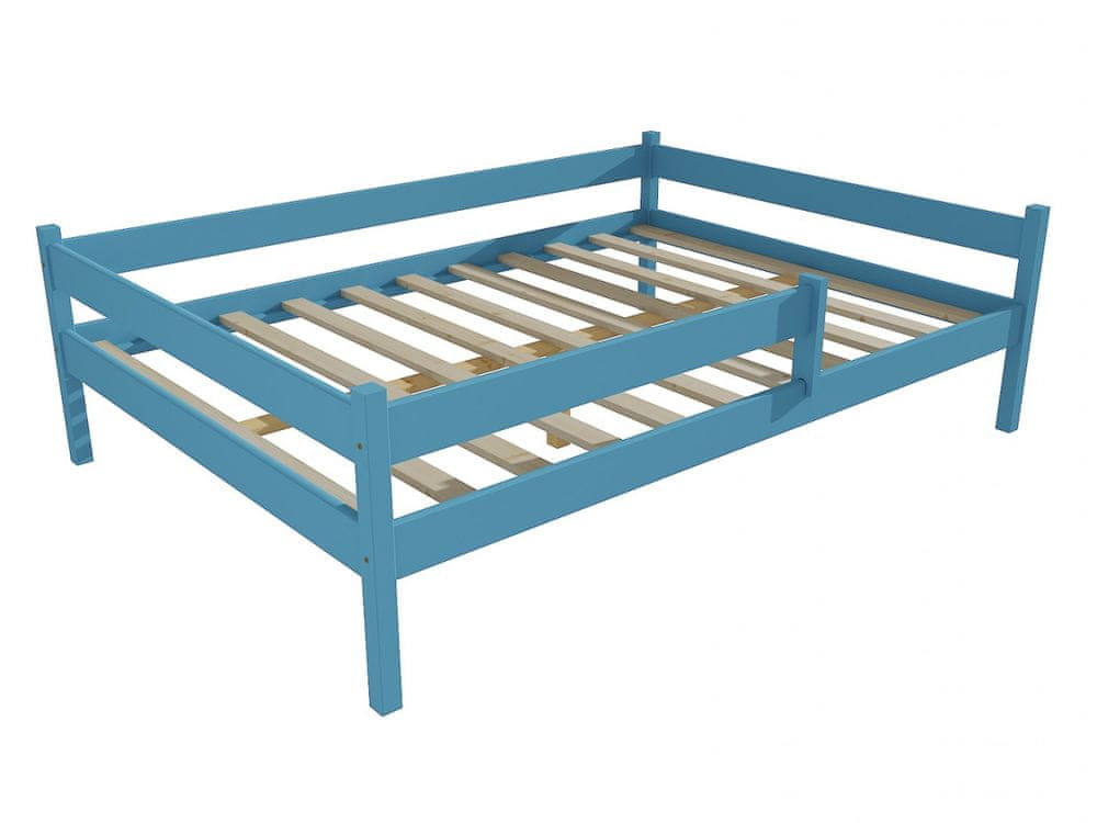 eoshop Detská posteľ DP 027 XL so zábranou (Rozmer: 120 x 200 cm, Farba dreva: farba modrá)