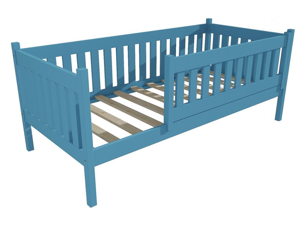 eoshop Detská posteľ M 012 NEW* so zábranou (Rozmer: 80 x 180 cm, Farba dreva: farba modrá)