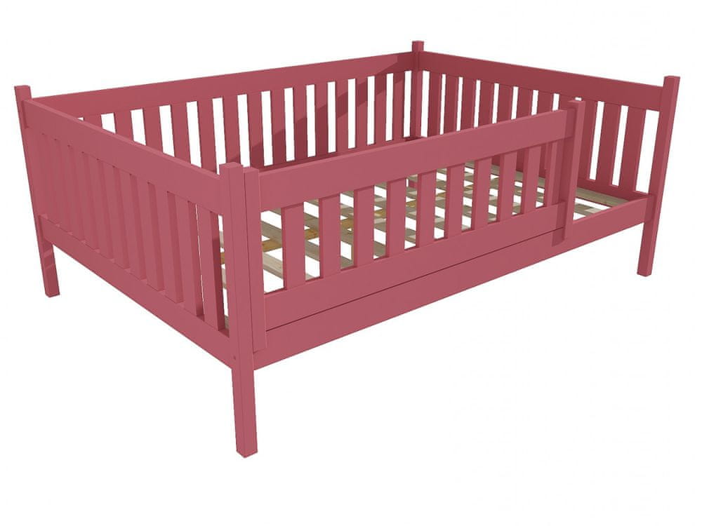 eoshop Detská posteľ M 012 XL NEW* so zábranou (Rozmer: 160 x 200 cm, Farba dreva: farba ružová)