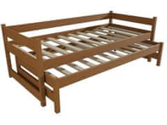eoshop Detská posteľ s výsuvnou prístelkou DPV 003 (Rozmer: 90 x 200 cm, Farba dreva: morenie dub)