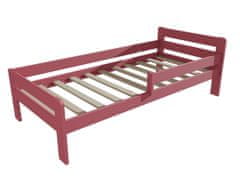 eoshop Detská posteľ so zábranou VMK002C KIDS (Rozmer: 80 x 200 cm, Farba dreva: farba ružová)