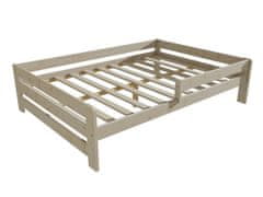 eoshop Detská posteľ so zábranou VMK003D KIDS (Rozmer: 140 x 200 cm, Farba dreva: surové drevo)