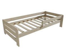 eoshop Detská posteľ so zábranou VMK003D KIDS (Rozmer: 80 x 200 cm, Farba dreva: surové drevo)