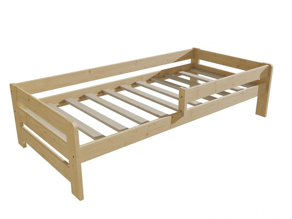 eoshop Detská posteľ so zábranou VMK003D KIDS (Rozmer: 80 x 160 cm, Farba dreva: bezfarebný lak)
