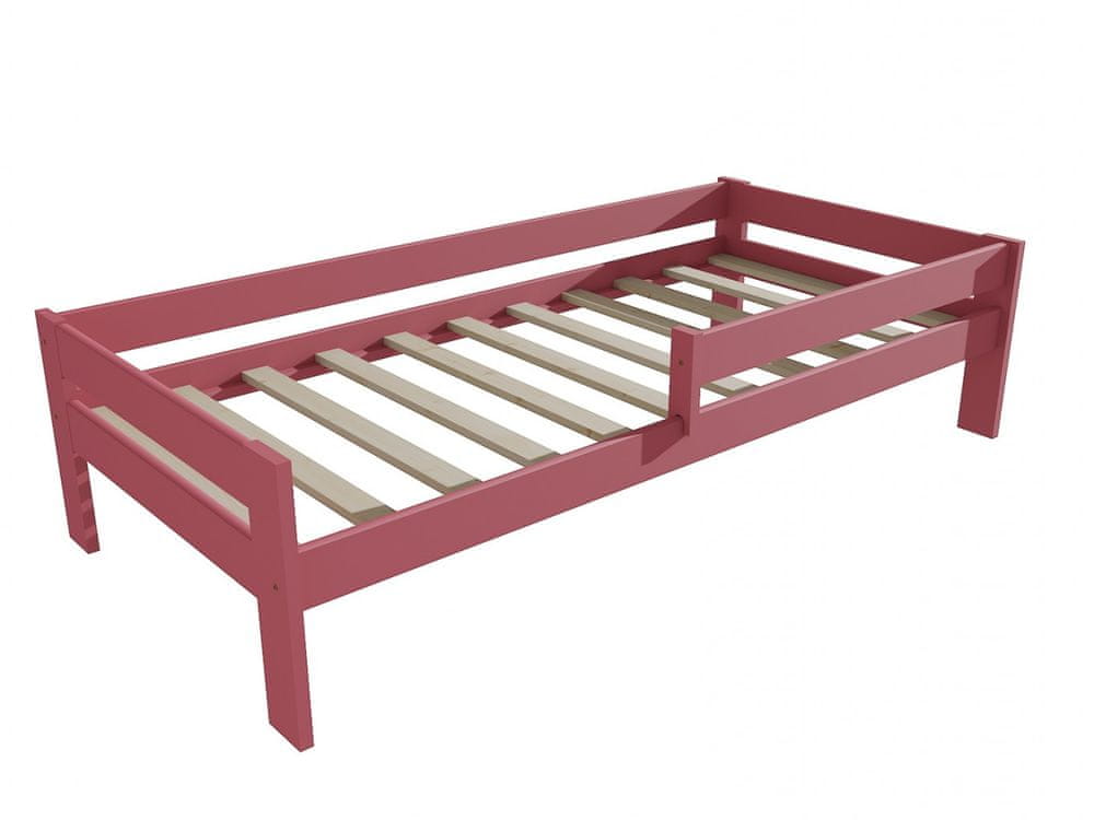 eoshop Detská posteľ so zábranou VMK006C KIDS (Rozmer: 80 x 180 cm, Farba dreva: farba ružová)