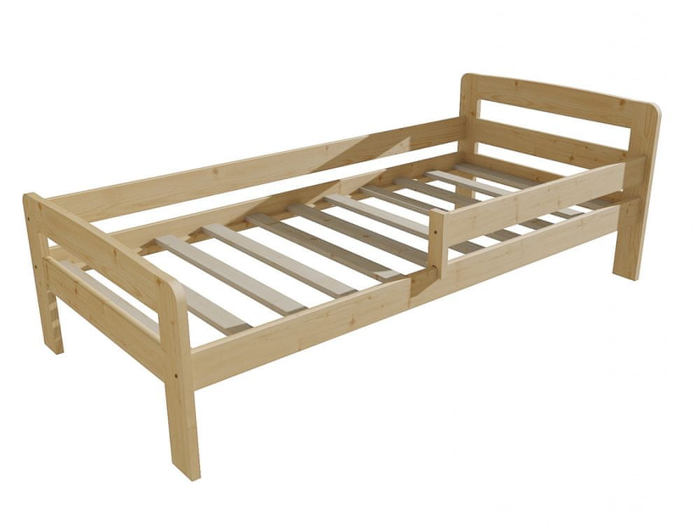 eoshop Detská posteľ so zábranou VMK008C KIDS (Rozmer: 80 x 180 cm, Farba dreva: bezfarebný lak)