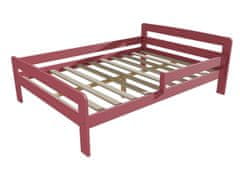 eoshop Detská posteľ so zábranou VMK008C KIDS (Rozmer: 120 x 200 cm, Farba dreva: farba ružová)