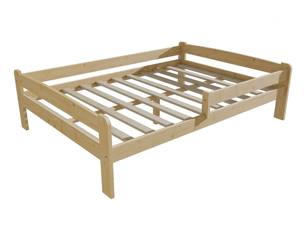 eoshop Detská posteľ so zábranou VMK009C KIDS (Rozmer: 120 x 200 cm, Farba dreva: bezfarebný lak)