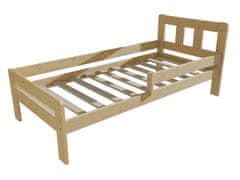 eoshop Detská posteľ so zábranou VMK010C KIDS (Rozmer: 90 x 200 cm, Farba dreva: bezfarebný lak)