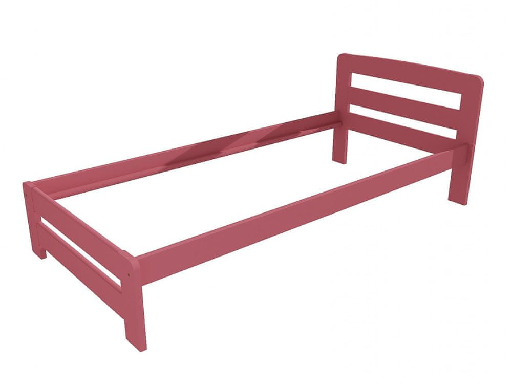 eoshop Jednolôžková posteľ VMK008B (Rozmer: 90 x 200 cm, Farba dreva: farba ružová)