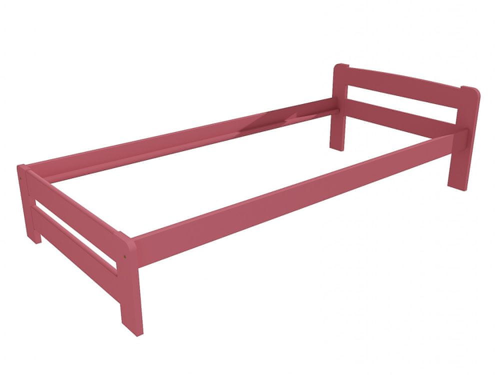 eoshop Jednolôžková posteľ VMK009B (Rozmer: 90 x 200 cm, Farba dreva: farba ružová)