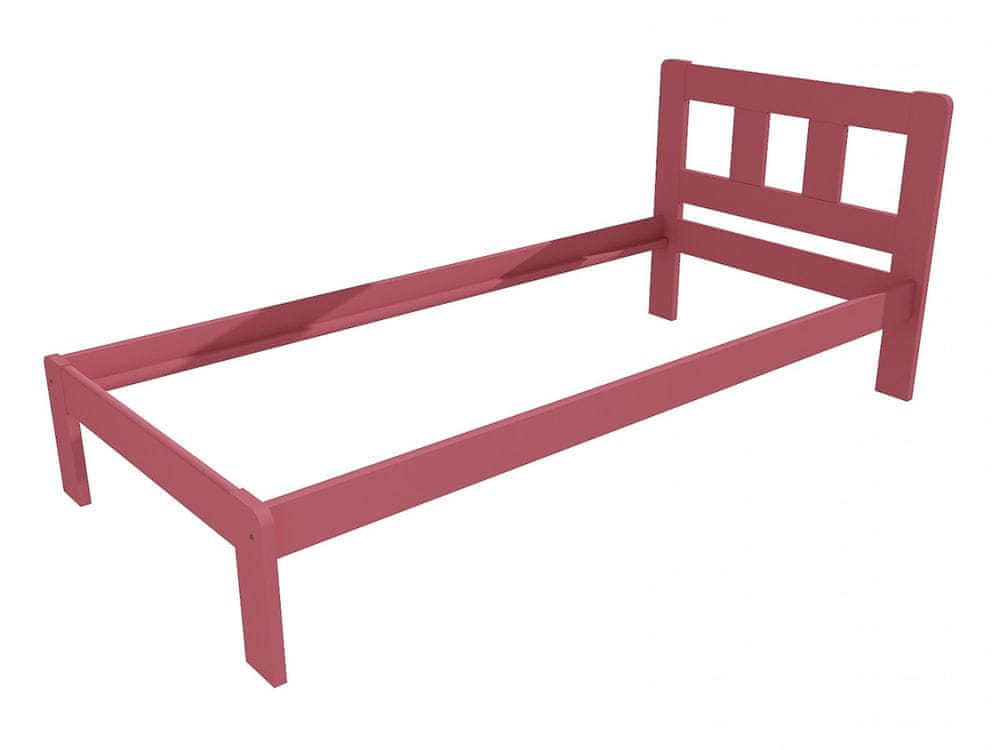 eoshop Jednolôžková posteľ VMK010A (Rozmer: 100 x 200 cm, Farba dreva: farba ružová)