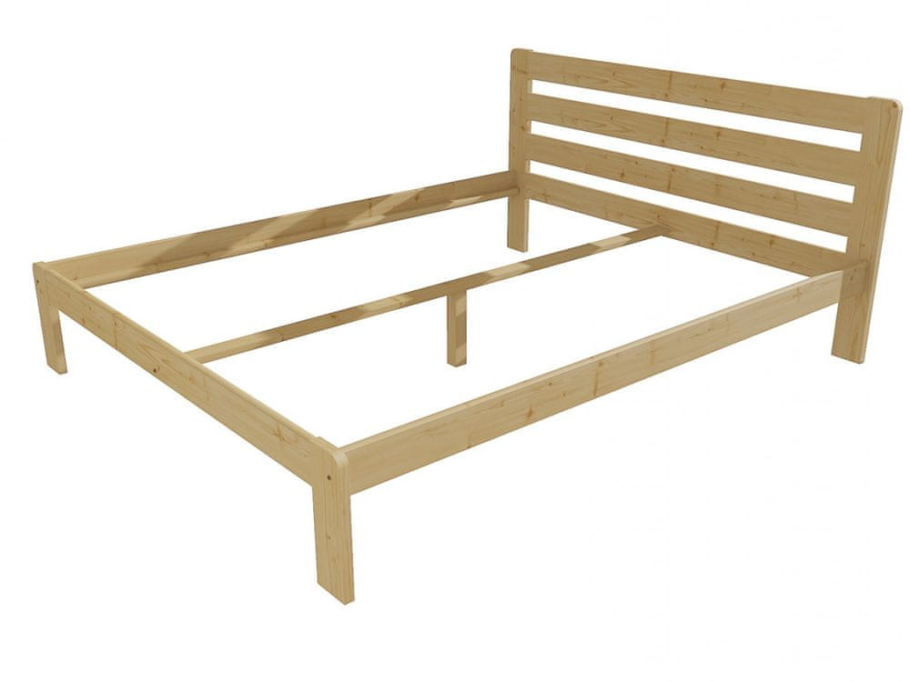 eoshop Manželská posteľ VMK001A masív borovice (Rozmer: 200 x 200 cm, Farba dreva: bezfarebný lak)