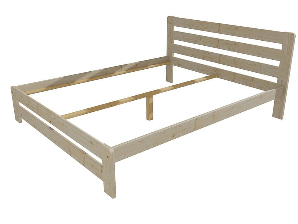 eoshop Manželská posteľ VMK001B masív borovice (Rozmer: 200 x 200 cm, Farba dreva: surové drevo)