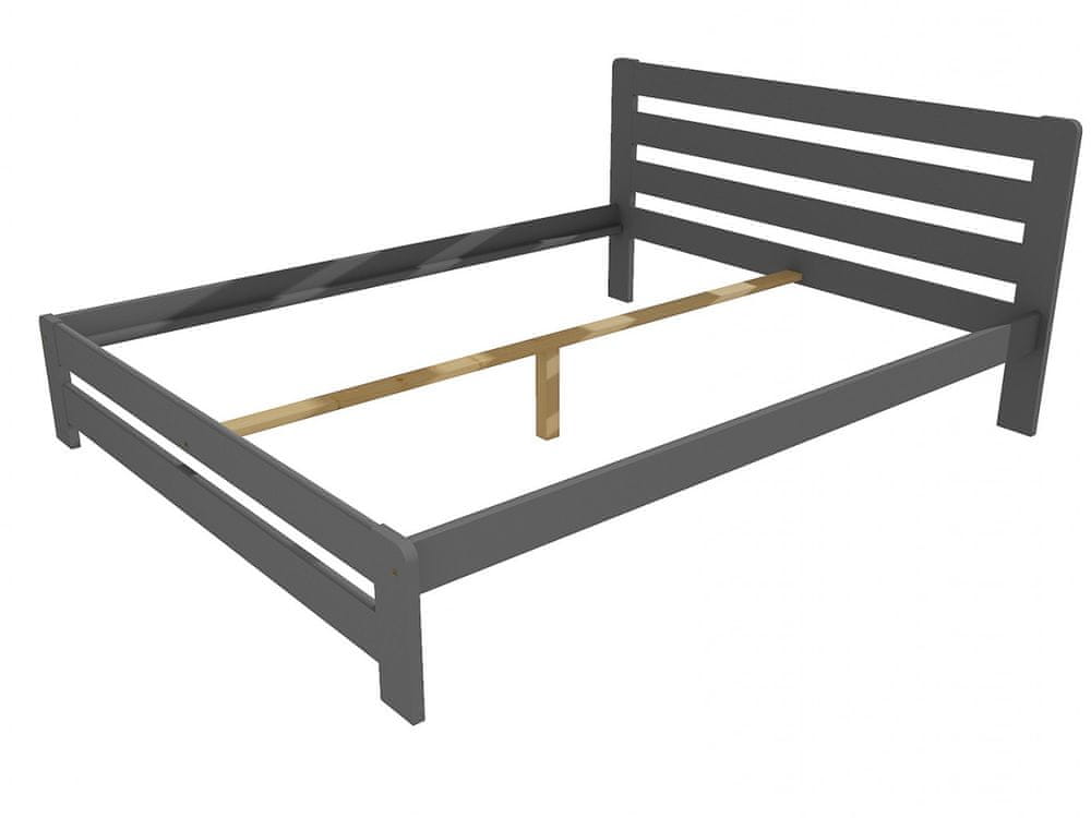 eoshop Manželská posteľ VMK001B masív borovice (Rozmer: 180 x 200 cm, Farba dreva: farba sivá)