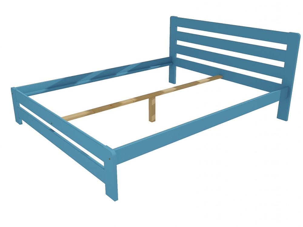 eoshop Manželská posteľ VMK001B masív borovice (Rozmer: 160 x 200 cm, Farba dreva: farba modrá)