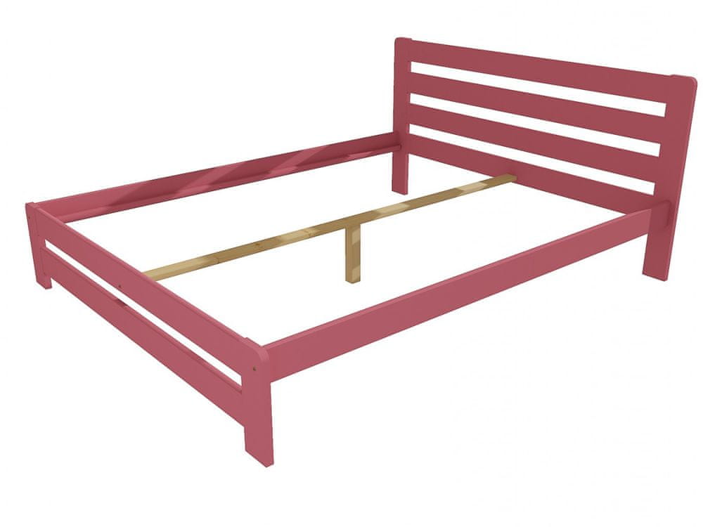 eoshop Manželská posteľ VMK001B masív borovice (Rozmer: 120 x 200 cm, Farba dreva: farba ružová)