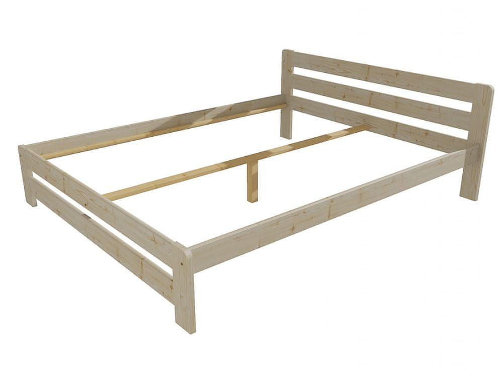 eoshop Manželská posteľ VMK002B masív borovice (Rozmer: 140 x 200 cm, Farba dreva: surové drevo)