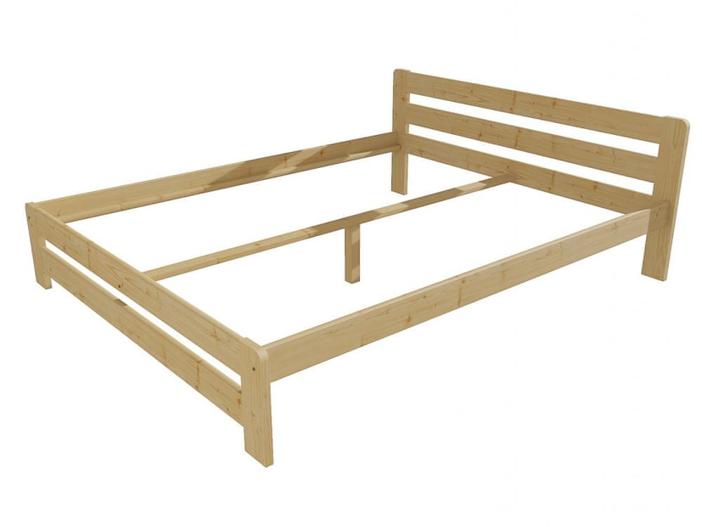 eoshop Manželská posteľ VMK002B masív borovice (Rozmer: 160 x 200 cm, Farba dreva: bezfarebný lak)