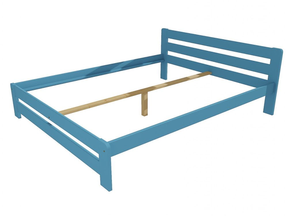 eoshop Manželská posteľ VMK002B masív borovice (Rozmer: 160 x 200 cm, Farba dreva: farba modrá)