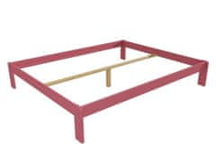 eoshop Manželská posteľ VMK004A masív borovice (Rozmer: 180 x 200 cm, Farba dreva: farba ružová)