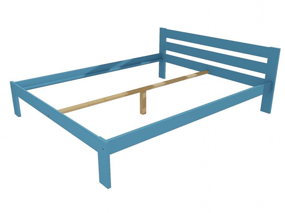 eoshop Manželská posteľ VMK005A masív borovice (Rozmer: 200 x 200 cm, Farba dreva: farba modrá)