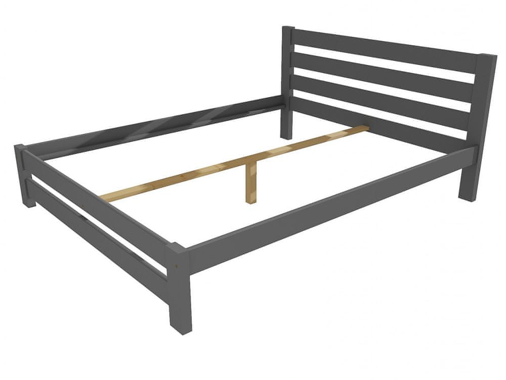 eoshop Manželská posteľ VMK011B masív borovice (Rozmer: 120 x 200 cm, Farba dreva: farba sivá)