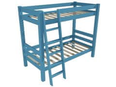 eoshop Poschodová posteľ 8X8 03A (Rozmer: 80 x 200 cm, Farba dreva: farba modrá)