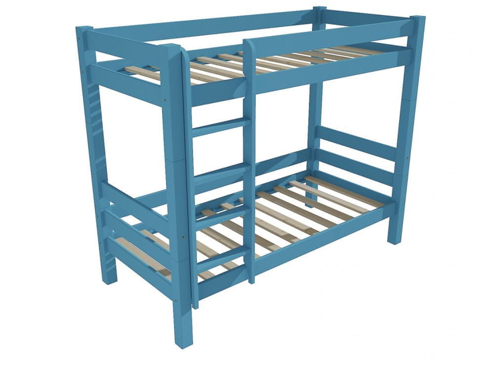eoshop Poschodová posteľ 8X8 03B (Rozmer: 80 x 200 cm, Farba dreva: farba modrá)