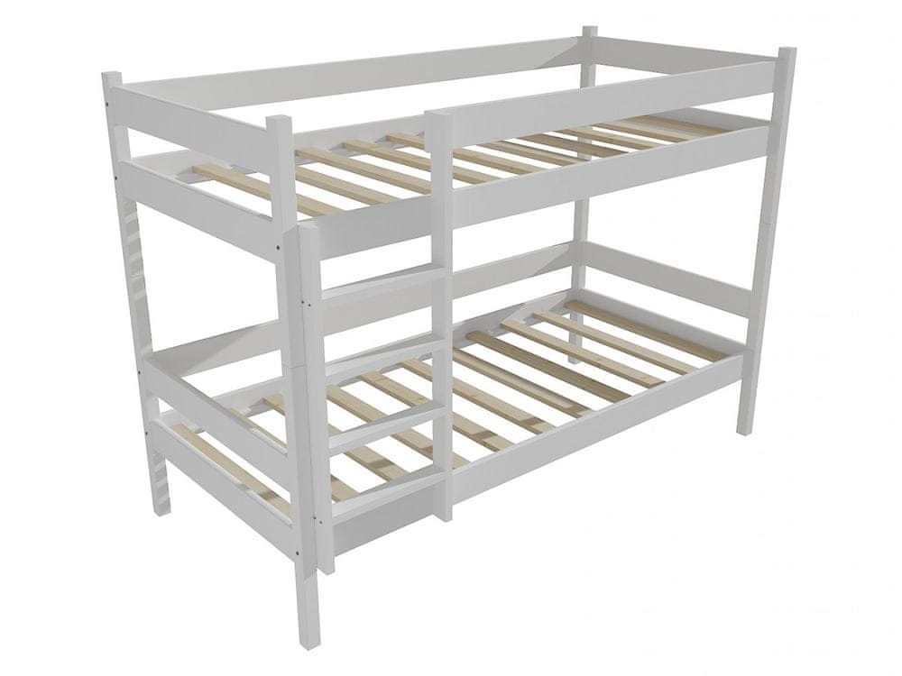 eoshop Poschodová posteľ PP 002 (Rozmer: 90 x 200 cm, Priestor medzi lôžkami: 100 cm, Farba dreva: farba biela)