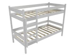 eoshop Poschodová posteľ PP 002 (Rozmer: 80 x 200 cm, Priestor medzi lôžkami: 80 cm, Farba dreva: farba biela)