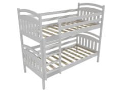 eoshop Poschodová posteľ PP 003 (Rozmer: 80 x 200 cm, Priestor medzi lôžkami: 80 cm, Farba dreva: farba biela)