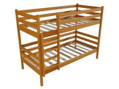 eoshop Poschodová posteľ PP 008 (Rozmer: 80 x 200 cm, Priestor medzi lôžkami: 80 cm, Farba dreva: morenie jelša)
