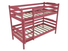 eoshop Poschodová posteľ PP 012 (Rozmer: 80 x 200 cm, Priestor medzi lôžkami: 80 cm, Farba dreva: farba ružová)
