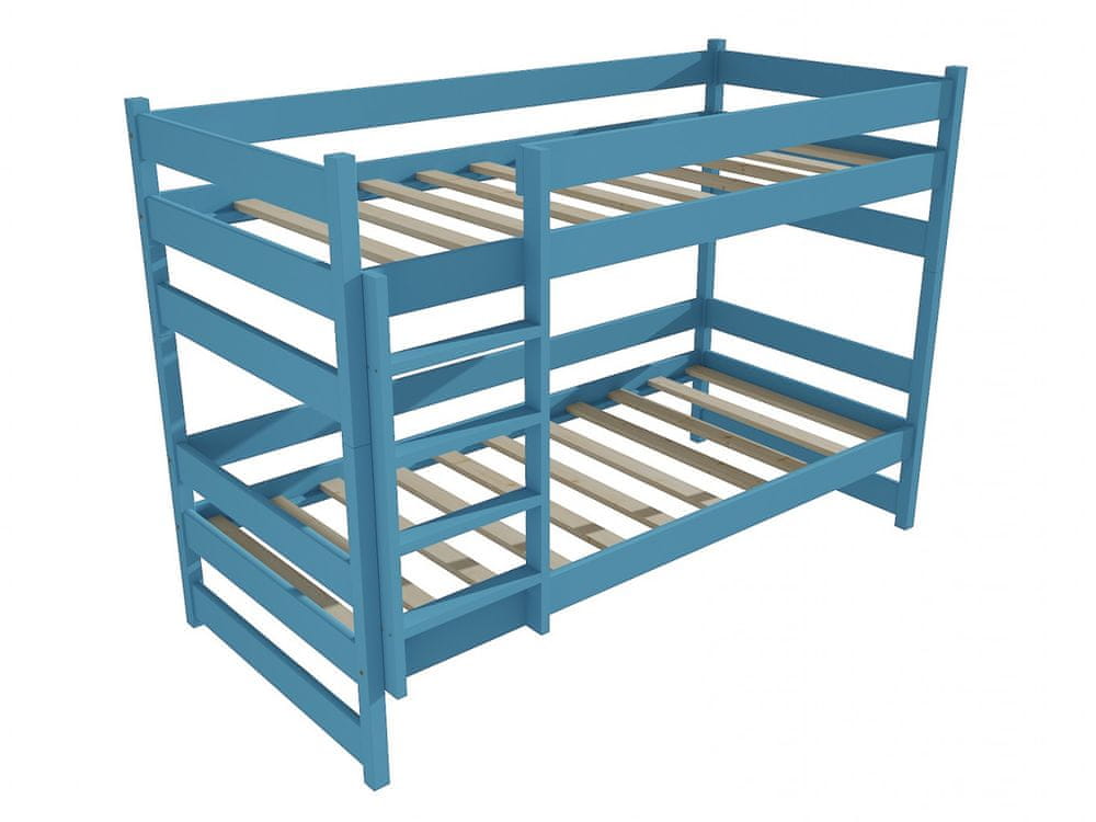 eoshop Poschodová posteľ PP 014 (Rozmer: 80 x 180 cm, Priestor medzi lôžkami: 80 cm, Farba dreva: farba modrá)