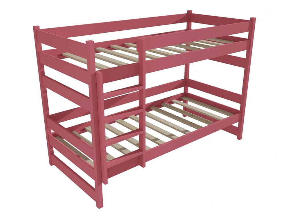 eoshop Poschodová posteľ PP 014 (Rozmer: 80 x 180 cm, Priestor medzi lôžkami: 80 cm, Farba dreva: farba ružová)