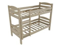 eoshop Poschodová posteľ PP 015 (Rozmer: 80 x 200 cm, Priestor medzi lôžkami: 80 cm, Farba dreva: surové drevo)