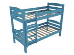 eoshop Poschodová posteľ PP 015 (Rozmer: 80 x 200 cm, Priestor medzi lôžkami: 80 cm, Farba dreva: farba modrá)