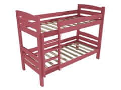 eoshop Poschodová posteľ PP 019 (Rozmer: 80 x 200 cm, Priestor medzi lôžkami: 80 cm, Farba dreva: farba ružová)