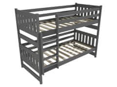 eoshop Poschodová posteľ PP 021 (Rozmer: 80 x 200 cm, Priestor medzi lôžkami: 80 cm, Farba dreva: farba sivá)